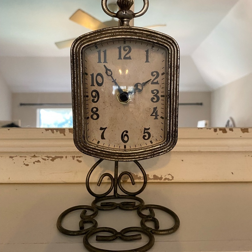 Vintage Brass/silver Table Clock